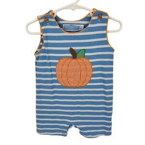 Trotter St Kids NWT Baby Boy Overall Romper Size 9M Embroidered Pumpkin Fall